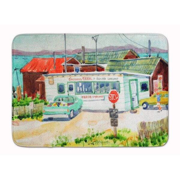 Carolines Treasures Tacoma Beer and Boiled Shrimp Market Machine Washable Memory Foam Mat 6141RUG - main